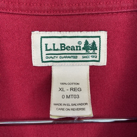 LL Bean Mens Chamois Long Sleeve Button Up Shirt XL Heavy Shacket Jacket Flannel - Picture 2 of 7